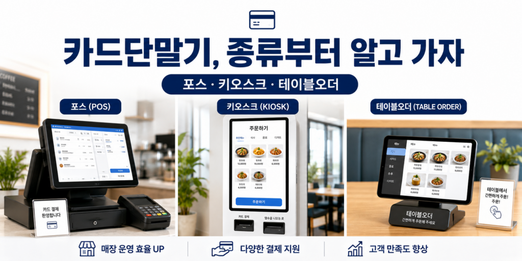 카드단말기 종류 포스 키오스크 테이블오더 비교