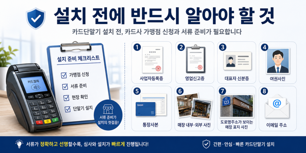 카드단말기 설치 준비 서류 체크리스트