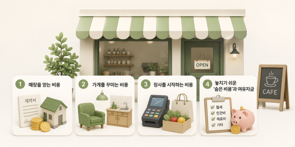 창업시에 필요한 자금 단계 구성 이미지