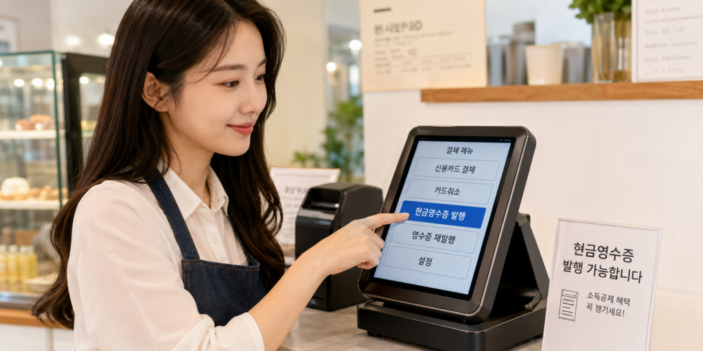 현금영수증 의무발행 단말기 발행 메뉴 선택