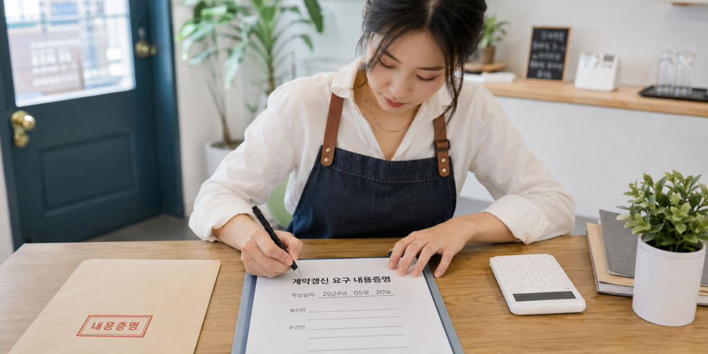 상가 계약갱신청구권 요구 내용증명에 날짜 기재