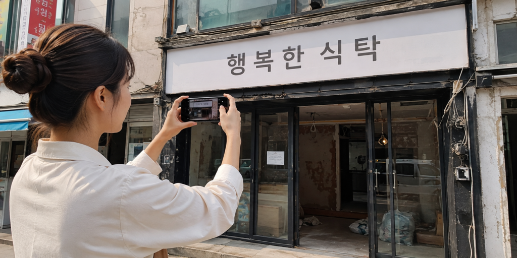 철거 전 간판 상태 사진 촬영