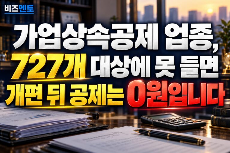 가업상속공제 업종, 727개 대상에 못 들면 개편 뒤 공제는 0원입니다