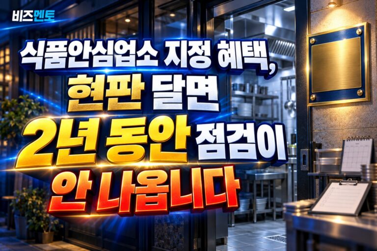 식품안심업소 지정 혜택, 현판 달면 2년 동안 점검이 안 나옵니다