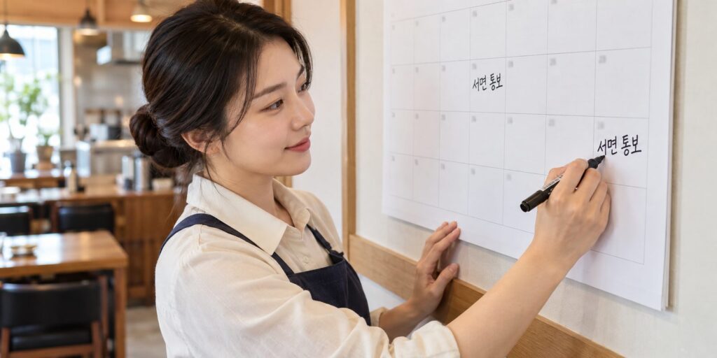 달력에 연차 사용 촉진 통보일을 표시하는 모습