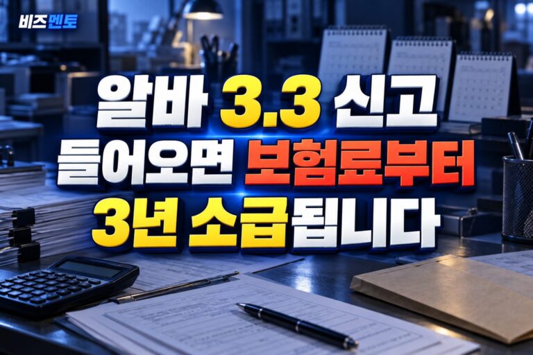 알바 3.3 신고 들어오면 보험료부터 3년 소급됩니다