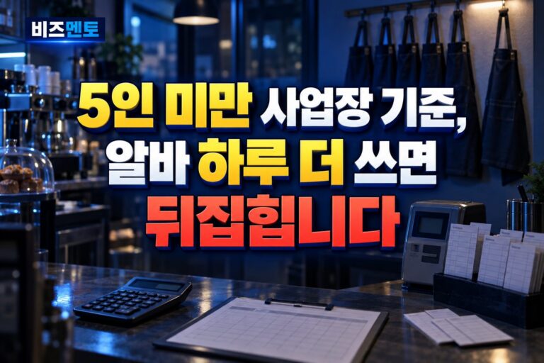 5인 미만 사업장 기준, 알바 하루 더 쓰면 뒤집힙니다