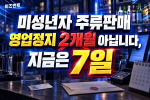 미성년자 주류판매 영업정지 2개월 아닙니다, 지금은 7일