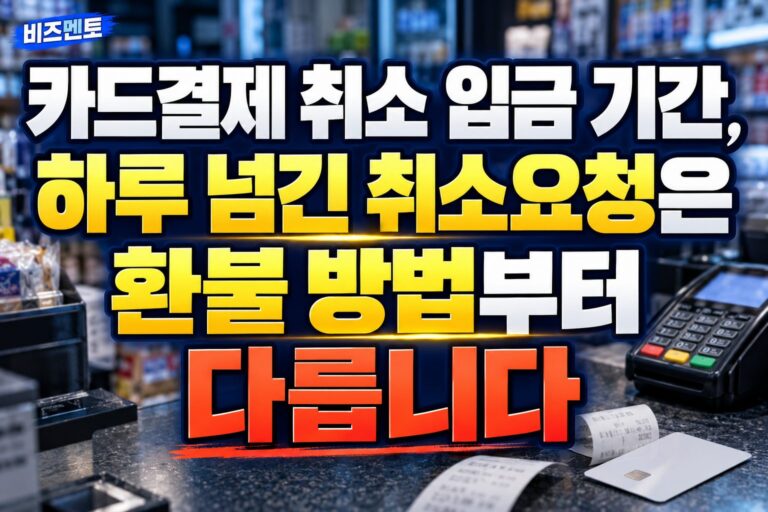 카드결제 취소 입금 기간, 하루 넘긴 취소요청은 환불 방법부터 다릅니다