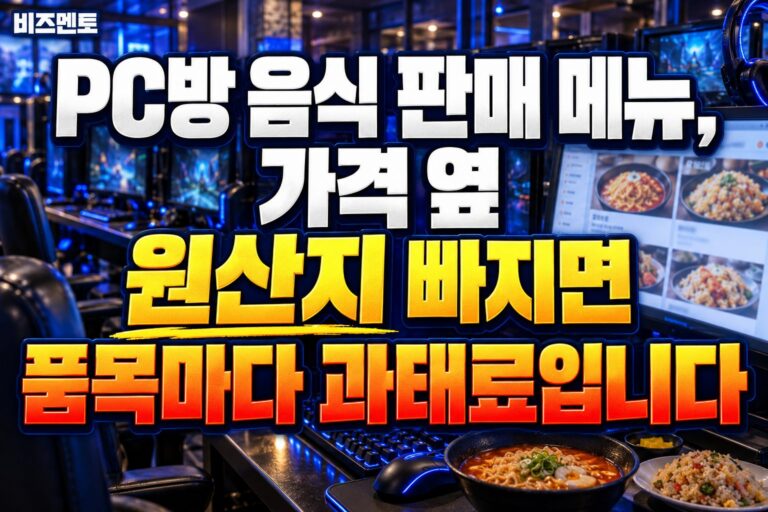PC방 음식 판매 메뉴, 가격 옆 원산지 빠지면 품목마다 과태료입니다