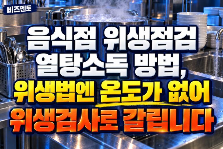 음식점 위생점검 열탕소독 방법, 위생법엔 온도가 없어 위생검사로 갈립니다